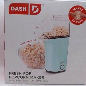 Dash 16 Cup Electric Popcorn Maker - Aqua: 1400W Popcorn Popper,  BNIB